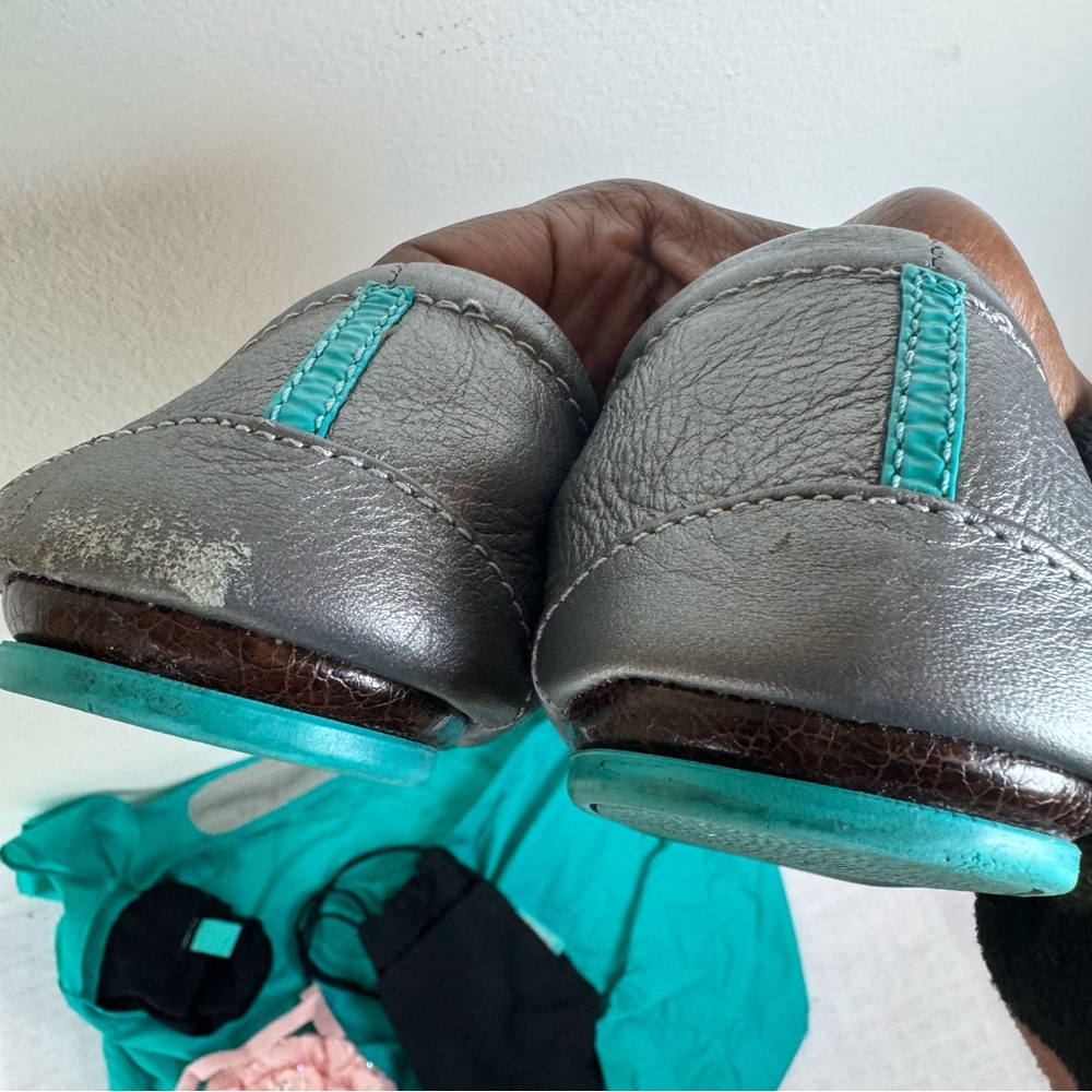 Tieks Silver Ballet Flats Metallic Office Party Wedding Event Summer 0043 - Picture 4 of 17